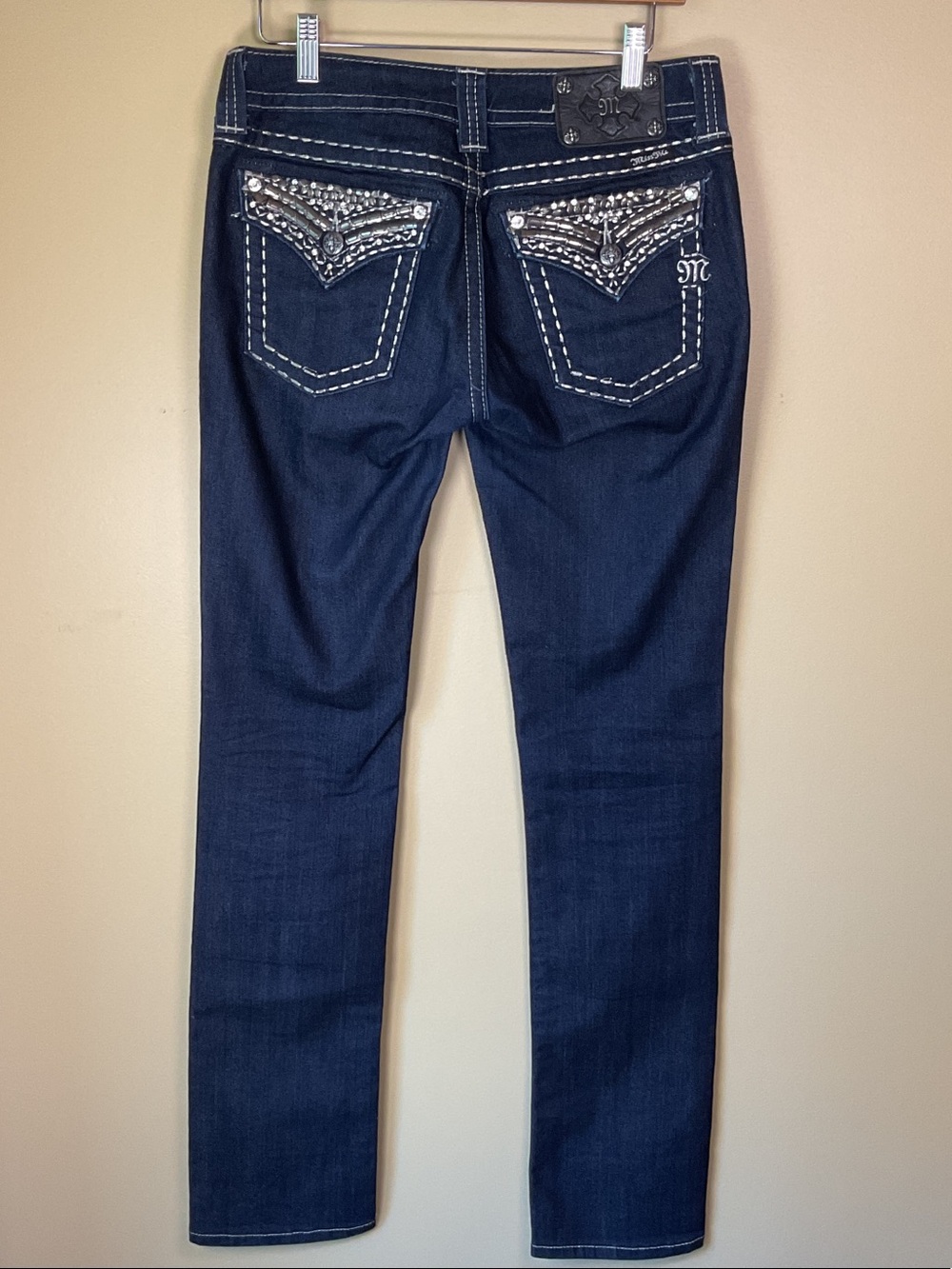 Miss Me Dark Indigo Skinny Jean Low Rise size 28X34